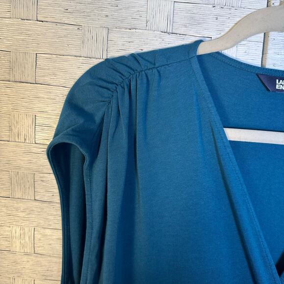 Lands end women’s dress pullover casual cap sleeve rushed front twist plus size - Picture 7 of 11